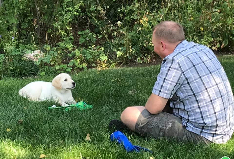 Puppy at her new home 