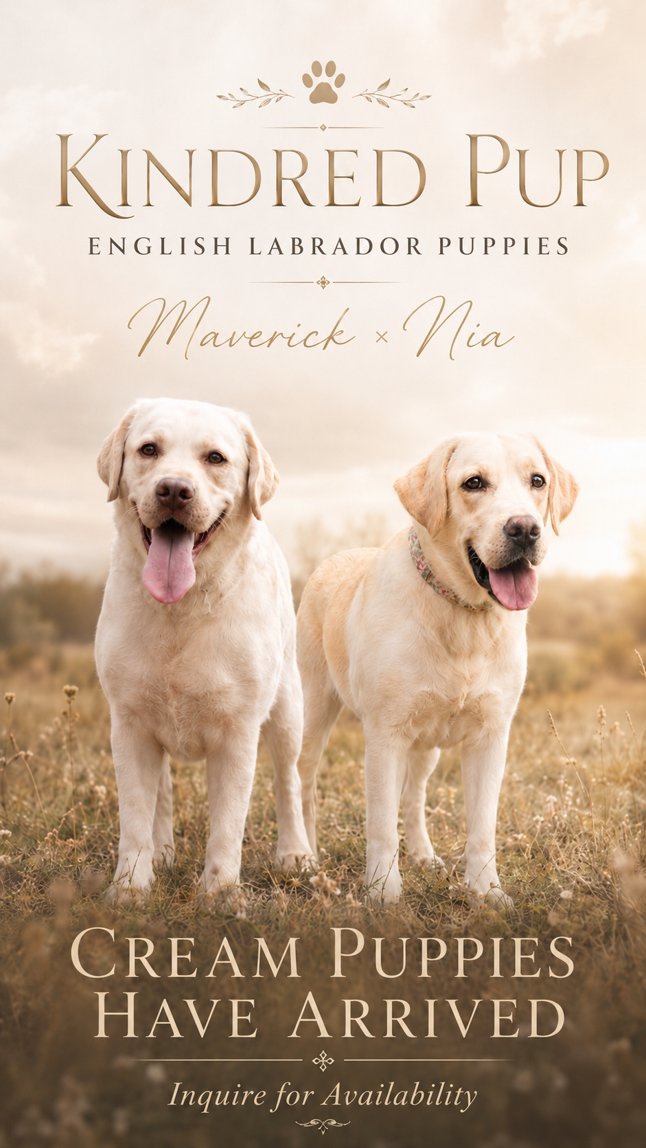 Maverick × Nia — Cream Puppies Have Arrived — Kindred Pup
